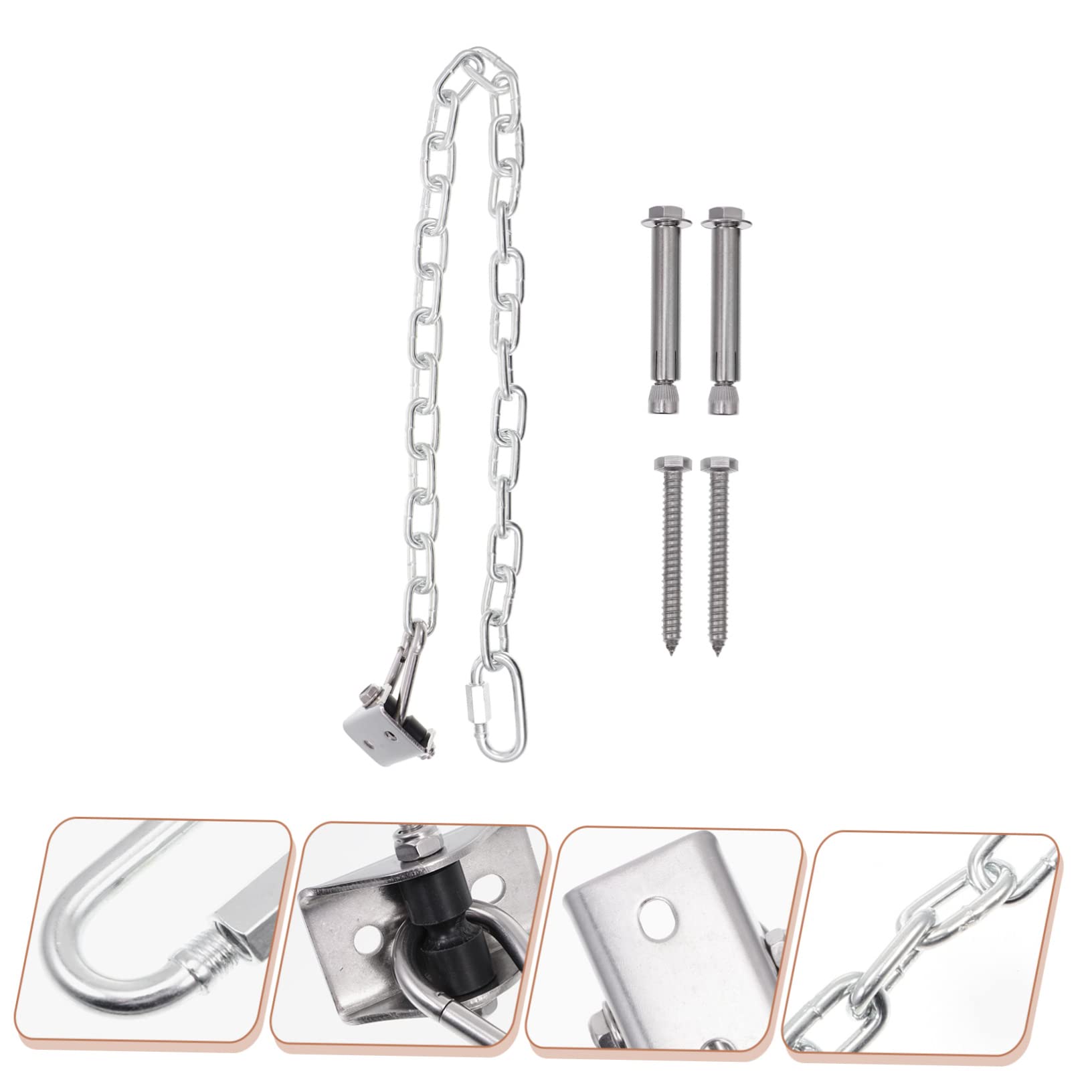 ERINGOGO 1 Set Swing Hook Suspension Hooks Swing Hanging Kit Swing Hanging Hook Swing Hanging Chain Lifting Hook Swing Fitting Swing Fixing Chain Hammock Hook, 8X4CM, Silver