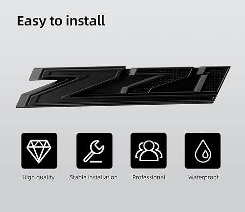 Miniatura 4 de Reemplazo de emblema de rejilla Z71 2019-2021 para generación Silverado, negro mate