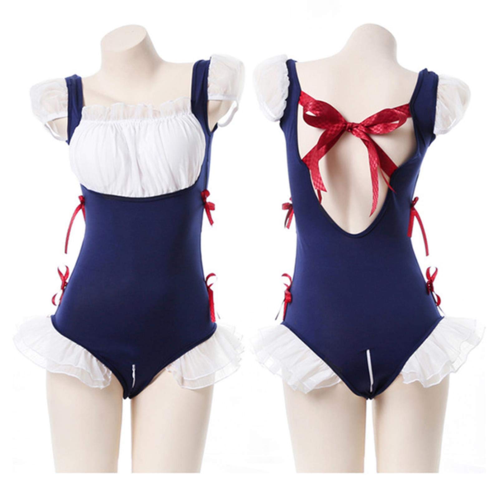 Bwer Lolita Cosplay Anime Sexy Costumes Perspective Lingerie Underwear Maid Classical Erotic Lace Outfit SM Porno Suit Women