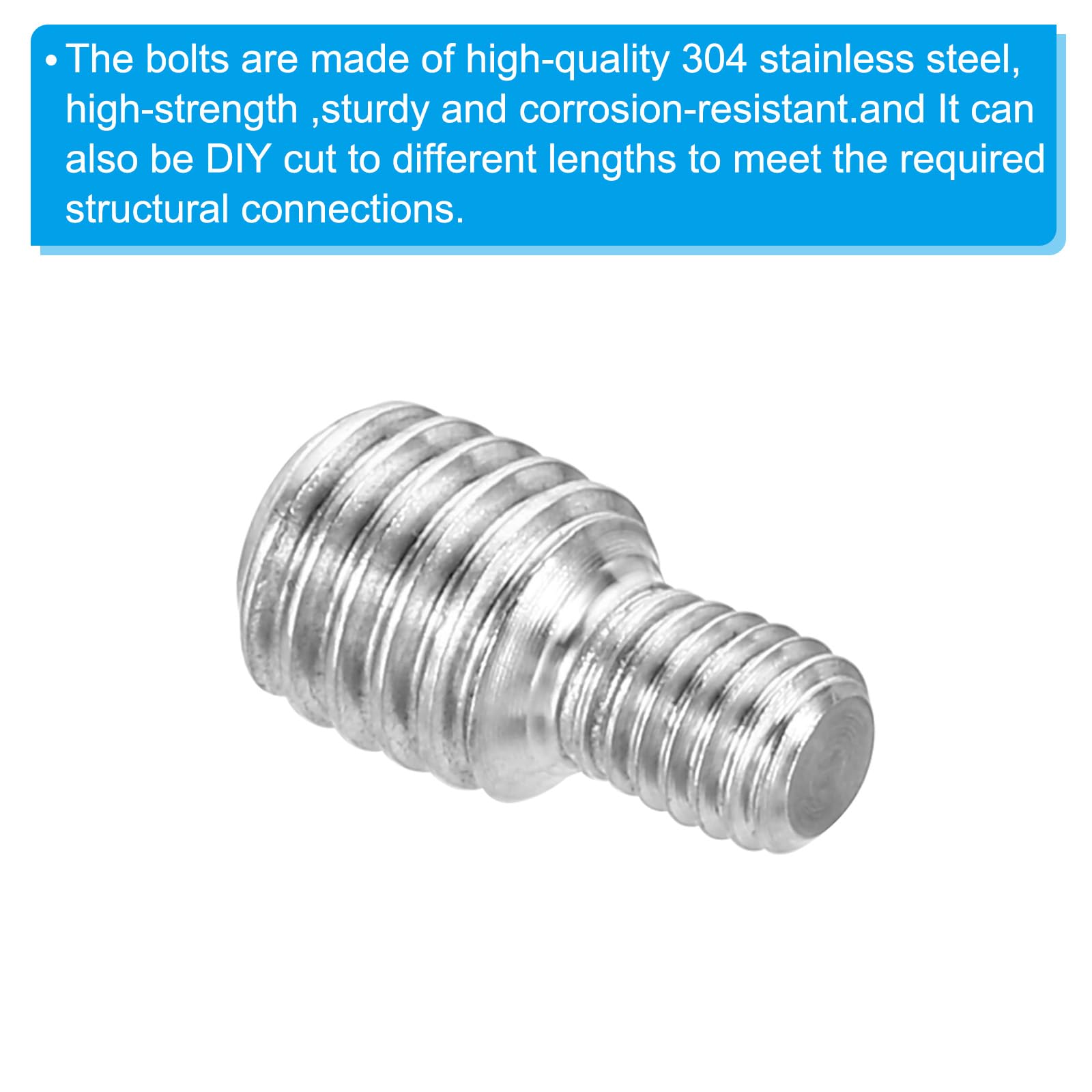 PATIKIL M5x6mm to M8x8mm Double End Threaded Stud Screw Bolt - Image 4