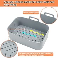 Vista 3 de BYKITCHEN Forros de silicona para freidora de aire Ninja Dual Air Freider, juego de 2, forros rectangulares de silicona compatibles con freidora