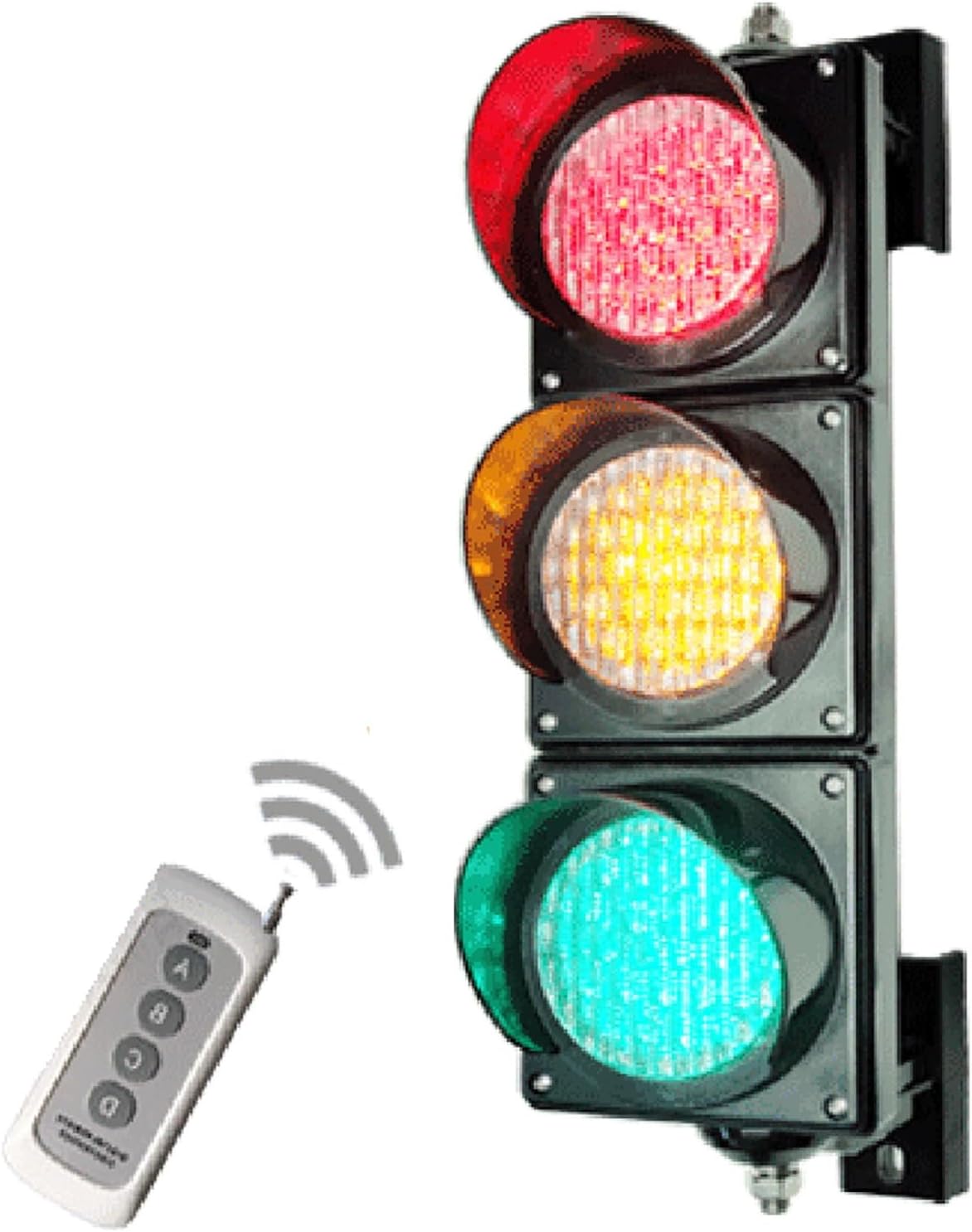 Industrial LED Traffic Light, Traffic Light Wall Decor, Red