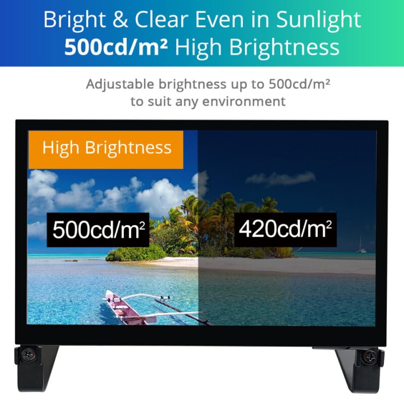 Image of Santek] Open Frame Touch Screen Monitor 10.1-inch - 500 cd High Brightness IPS HDMI, Built-in Speakers, SOF01010A1B, for Raspberry Pi 4 /3 /2 /1 Zero, Jetson Nano Mountable