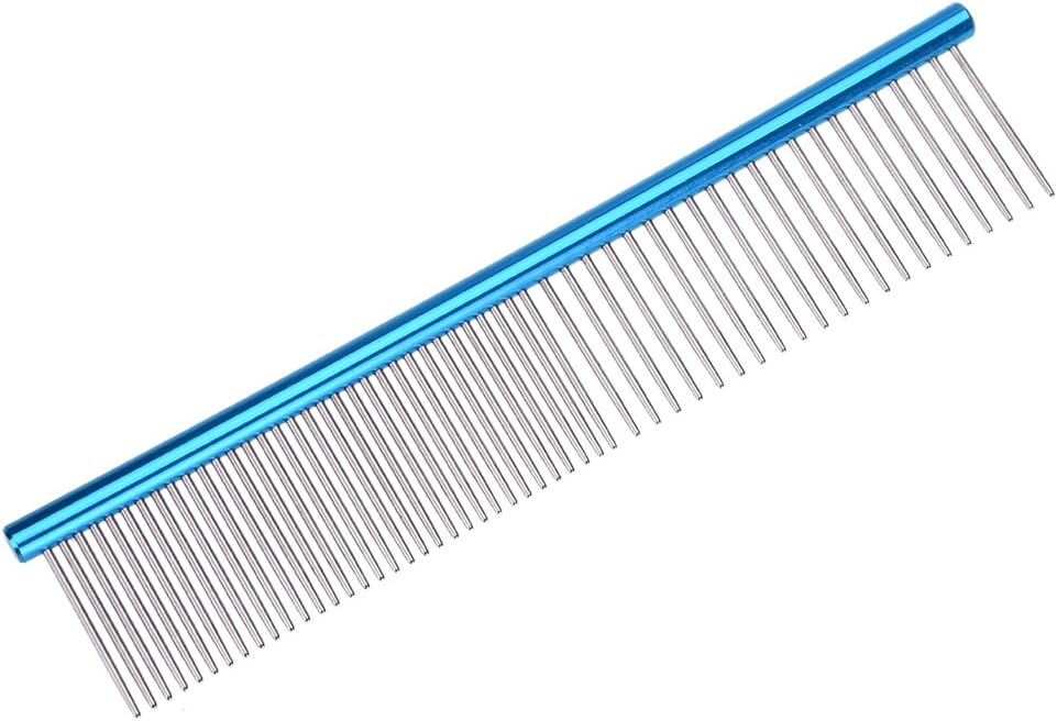 Pet Grooming Steel Comb Pet Round Handle Anti Static Row Comb for Dogs and Cats (Purple) : Pet Supplies