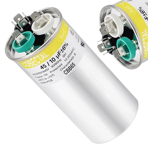 Miniatura 8 de Cobectal Condensador CBB65 35+5 uF 6% MFD 370440 VCA Condensador redondo de arranque de doble carrera para unidad de CA arranque del motor del