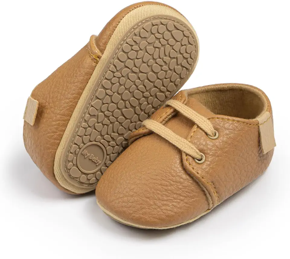 Tênis Oxford para bebês meninos meninas couro PU sola de borracha macia antiderrapante infantil tornozelo mocassins First Walker