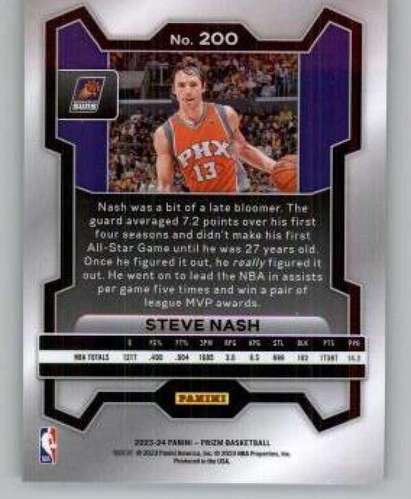 Amazon.com: 2023-24 Panini Prizm #200 Steve Nash Phoenix Suns NBA
