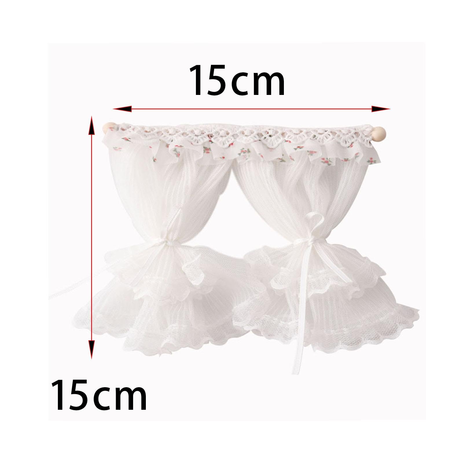 Tenda per Finestra in Miniatura per Casa delle Bambole 5X 1/12, Mobili per Casa delle Bambole per Bambole, Accessori per Mobili a Doppio Strato per Og