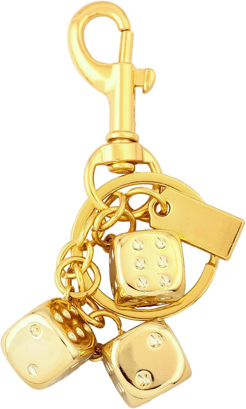 Dice Bag Charm Keychain, Stylish Bag Charm for Women & Men, Lucky Gift Accessory