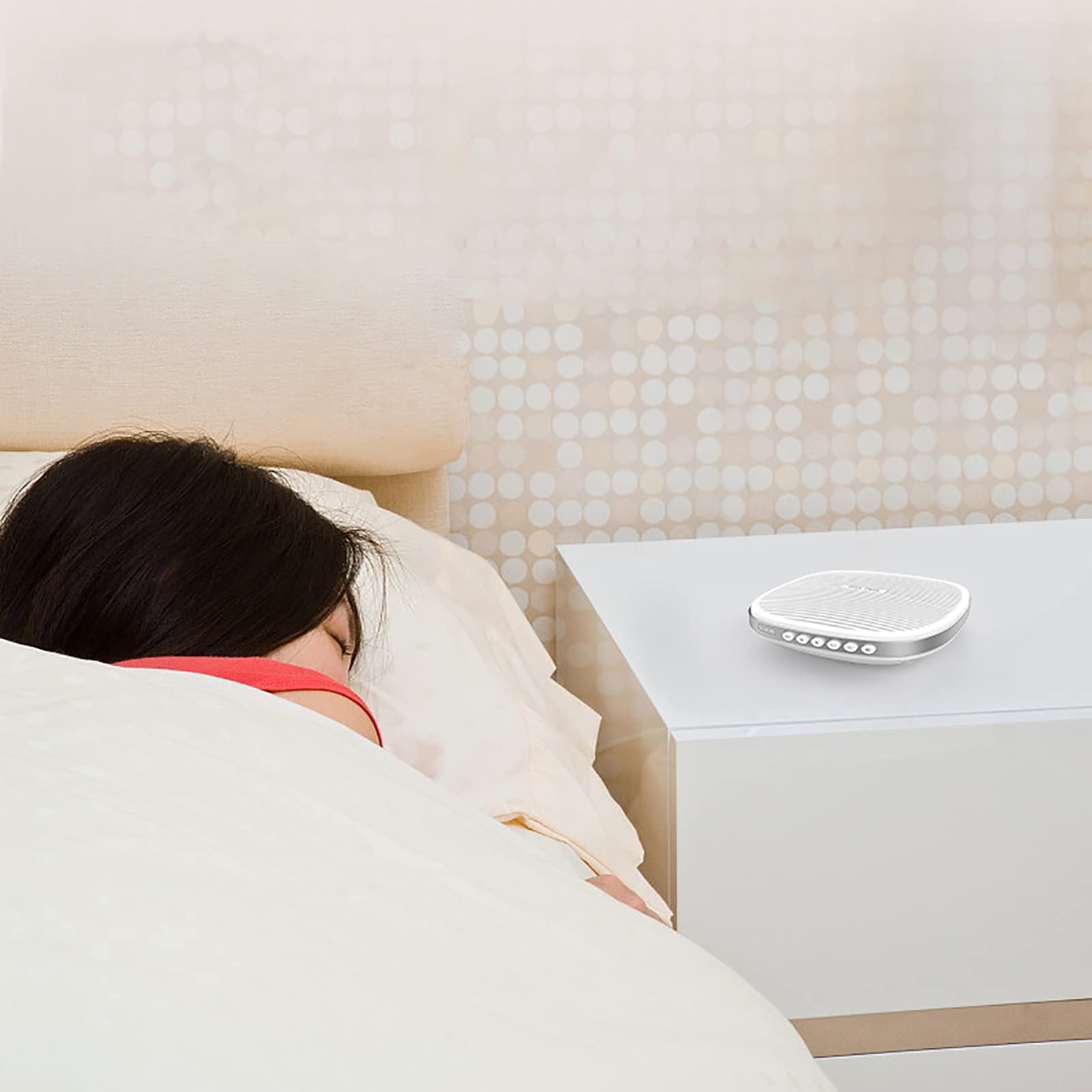 Appareil À Bruit Blanc, Instrument D'aide Au Sommeil Portable avec 20 Sons Naturels Et Prise Casque, Capacité De La Batterie 1800 MAh Et Charge USB, Design Fin 33 Mm pour La Méditation De Voyage