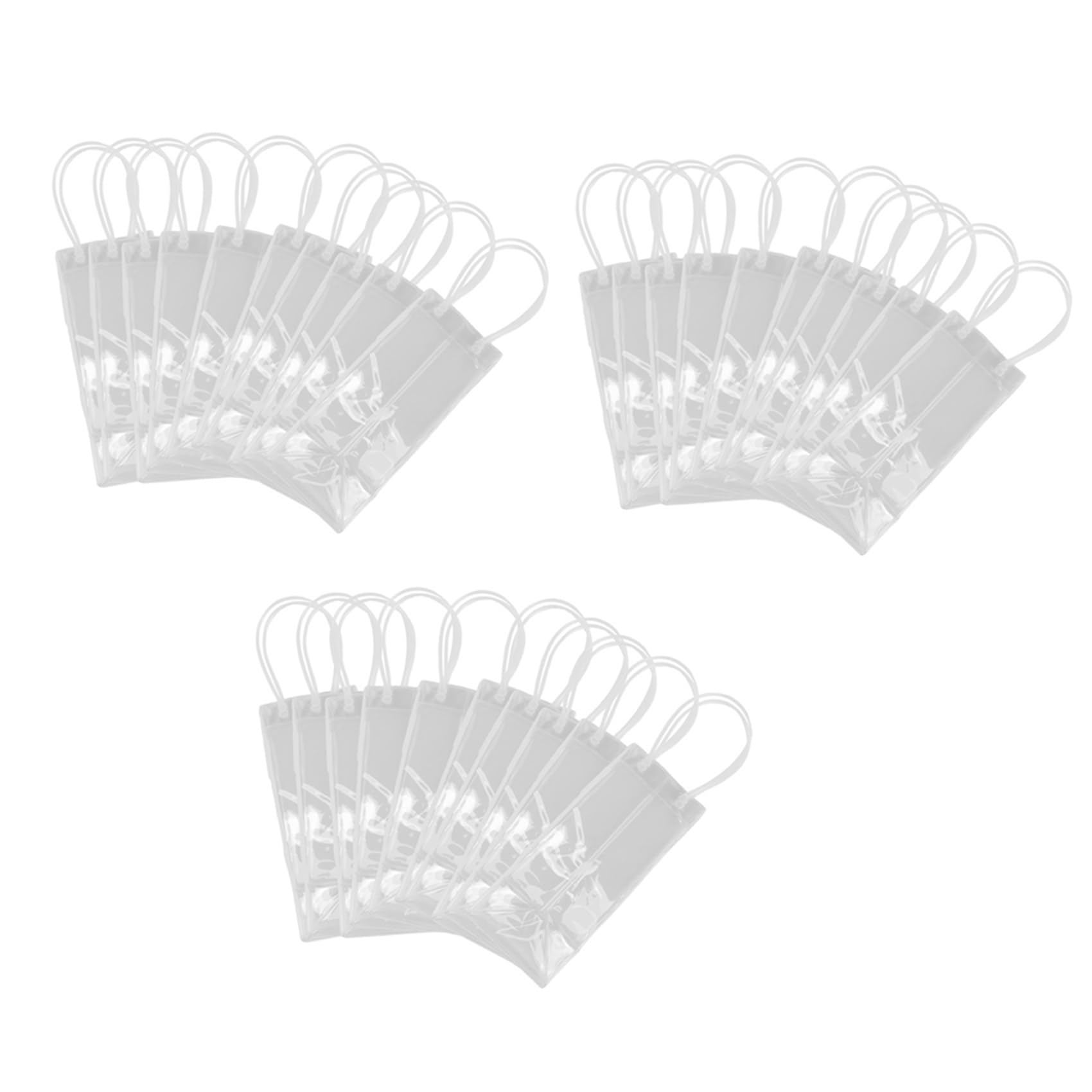 Hndhbfgrt Pack of 30 Wine Cooler Bag Ice Bag Transparent PVC Portable Wine Bottle Cooler Bag Champagne Ice Bag with Handle