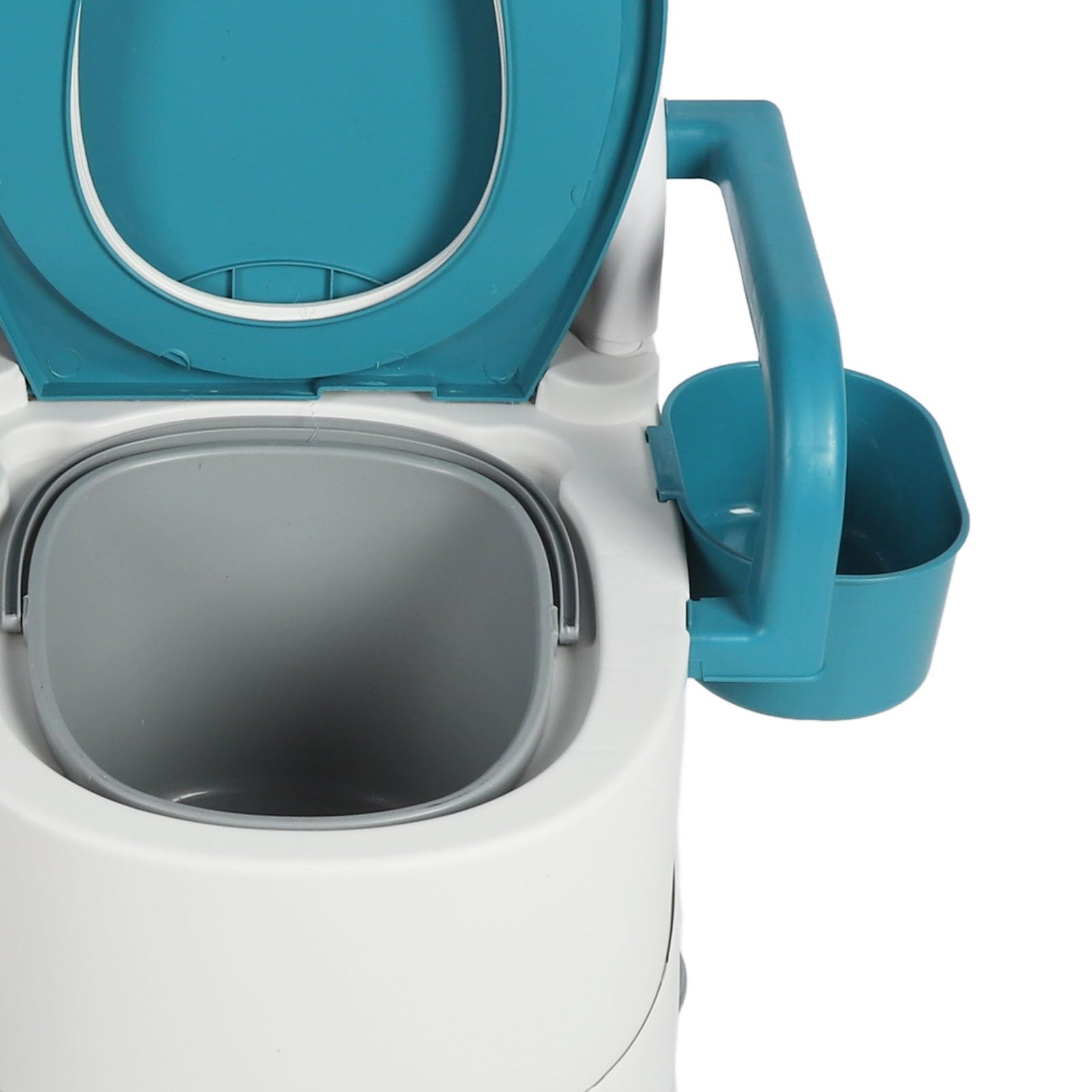Chaise Percée de Chevet à Double Seau, Chaise de Toilette Portable Antidérapante, Accoudoirs Plus Larges, Dossier rembourré Doux, Chaise de Toilette de Chevet pour Personnes âgées