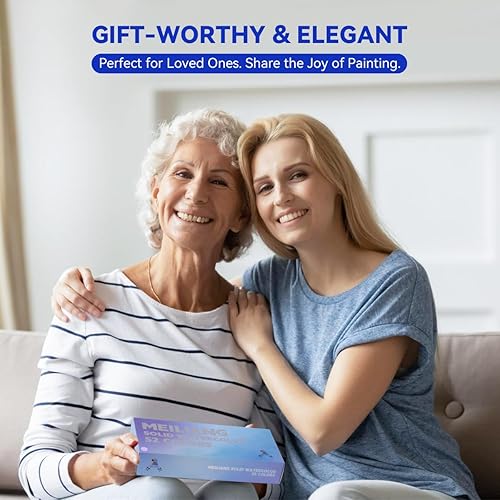 Miniatura 8 de MEI LIANG Pintura de acuarela de viaje para adultos, juego de 52 pinturas de acuarela portátiles que incluye 2 colores metálicos y suministros de