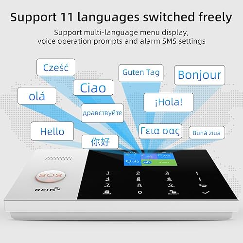Miniatura 9 de LWOHSI Sistema de cámara de alarma inalámbrica para el hogar, sistemas de seguridad inteligentes para el hogar con cámara HD T53, alerta de