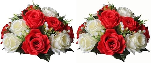 Miniatura 5 de NUPTIO Juego de 2 arreglos florales de metal versátiles y 2 piezas de flores artificiales para bodas, fiestas, cenas, centros de mesa, eventos,