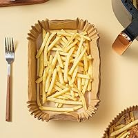 Vista 6 de Forros desechables rectangulares para freidora de aire. Papel pergamino de pulpa virgen para freidora de aire de 4 a 6 cuartos de galón. Grado