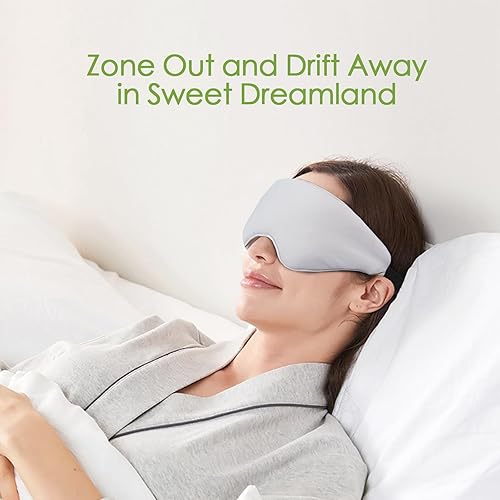 Miniatura 8 de Sivio Máscara de ojos con peso para mujeres y hombres, almohada refrescante con peso para ojos con cuentas de sílice y correa ajustable, calentable