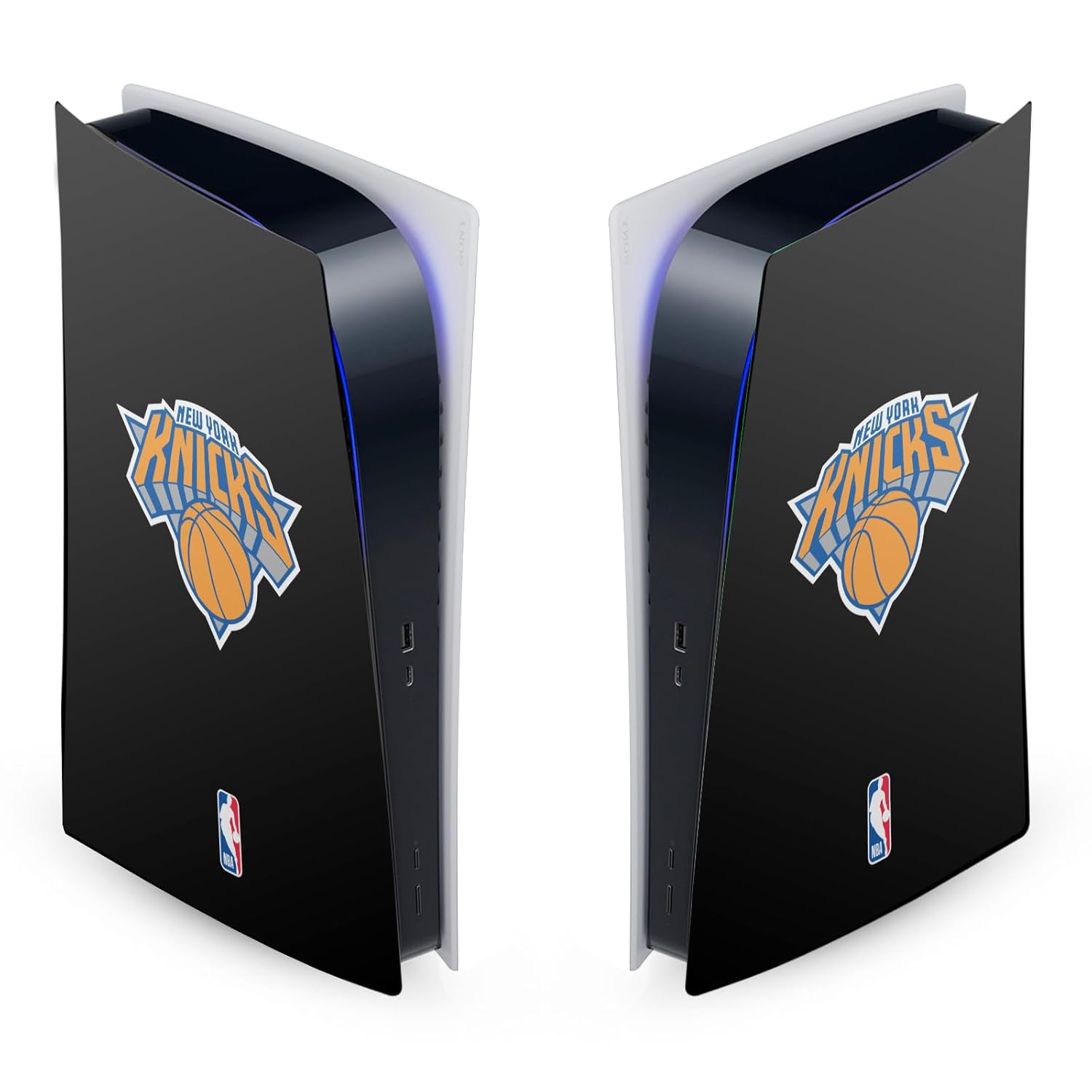 Head Case Designs Officially Licensed NBA Black Design New York Knicks Logo Vinyl Faceplate Sticker Gaming Skin Decal Cover Compatible With Sony PlayStation 5 PS5 Digital Edition Console