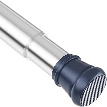 Shower Curtain Pole Extendable No Drill Curtain Poles Extendable For Windows Bathroom Wardrobe Kitchen Closet Door Silver 67-90CM