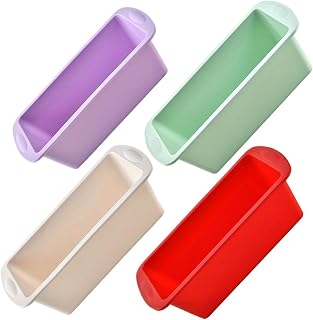 4Pcs Rectangular Square Silicone Pans for Bread Cake Deep Baking Dish Angel Food Cheesecake Mold Brownie Mould Loaf(4Pcs Mix S)