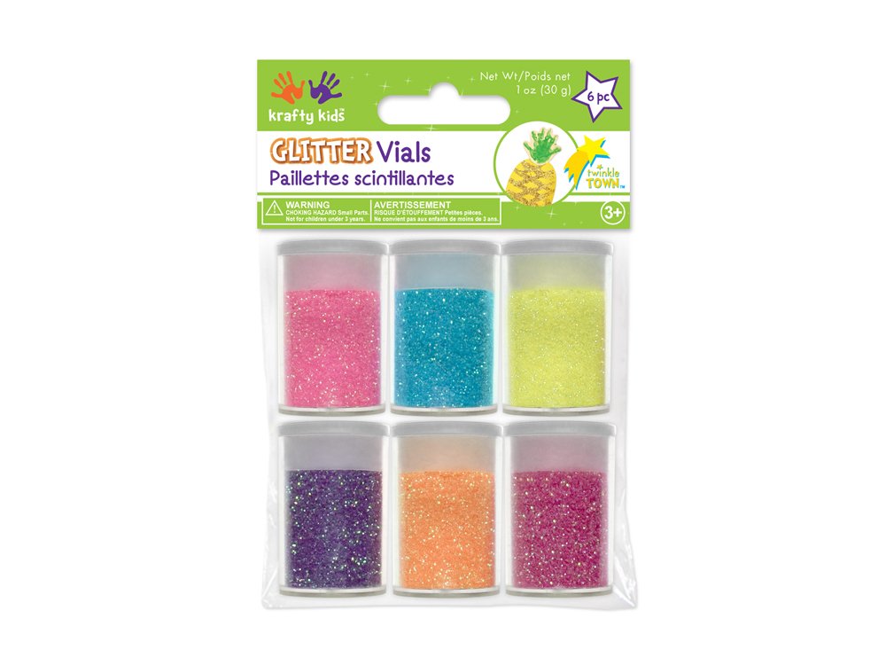 Multicraft Twinkle Town Glitter Vials Ast Neon