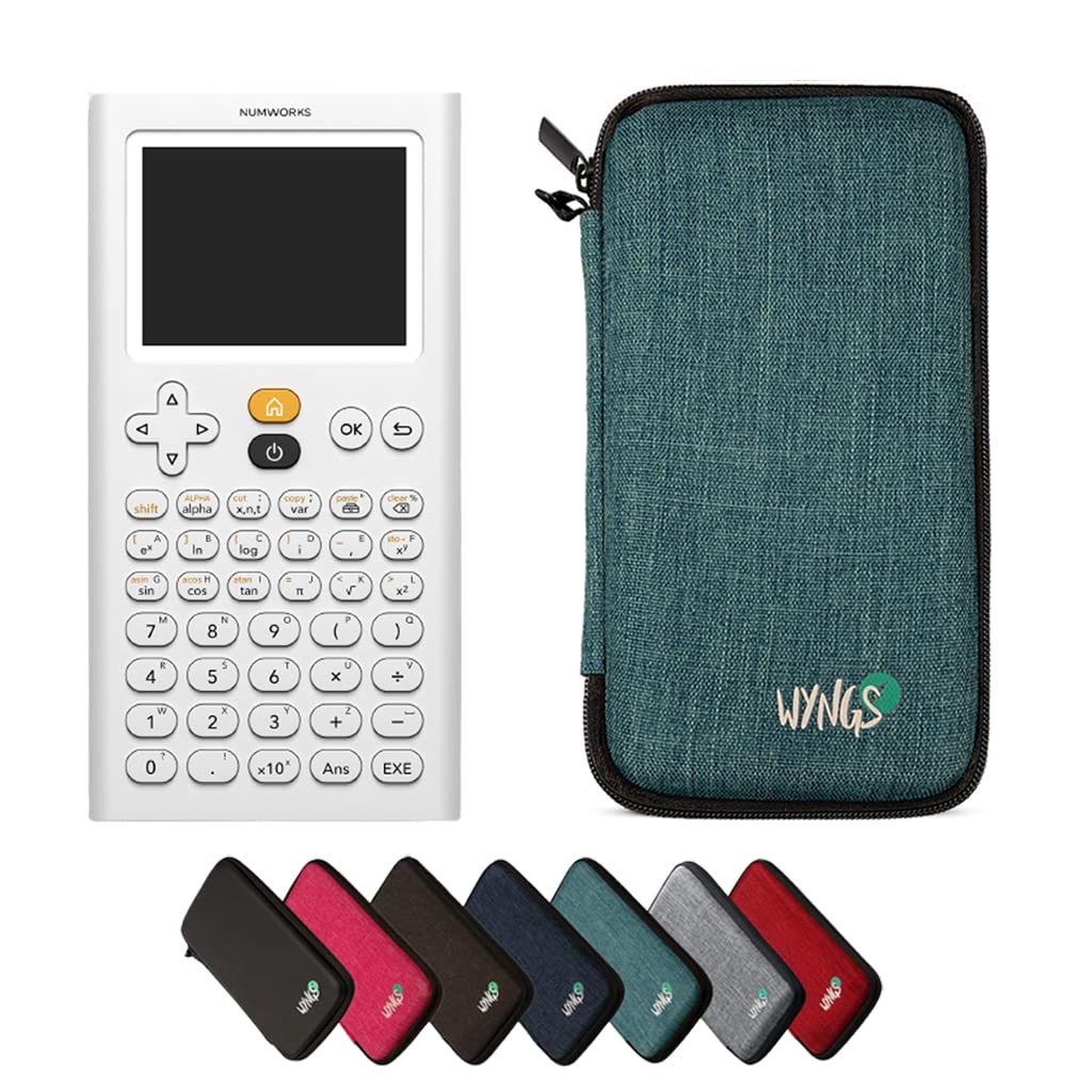 NumWorks con Funda Protectora WYNGS Turquesa - Calculadora Gráfica - Paquete Básico