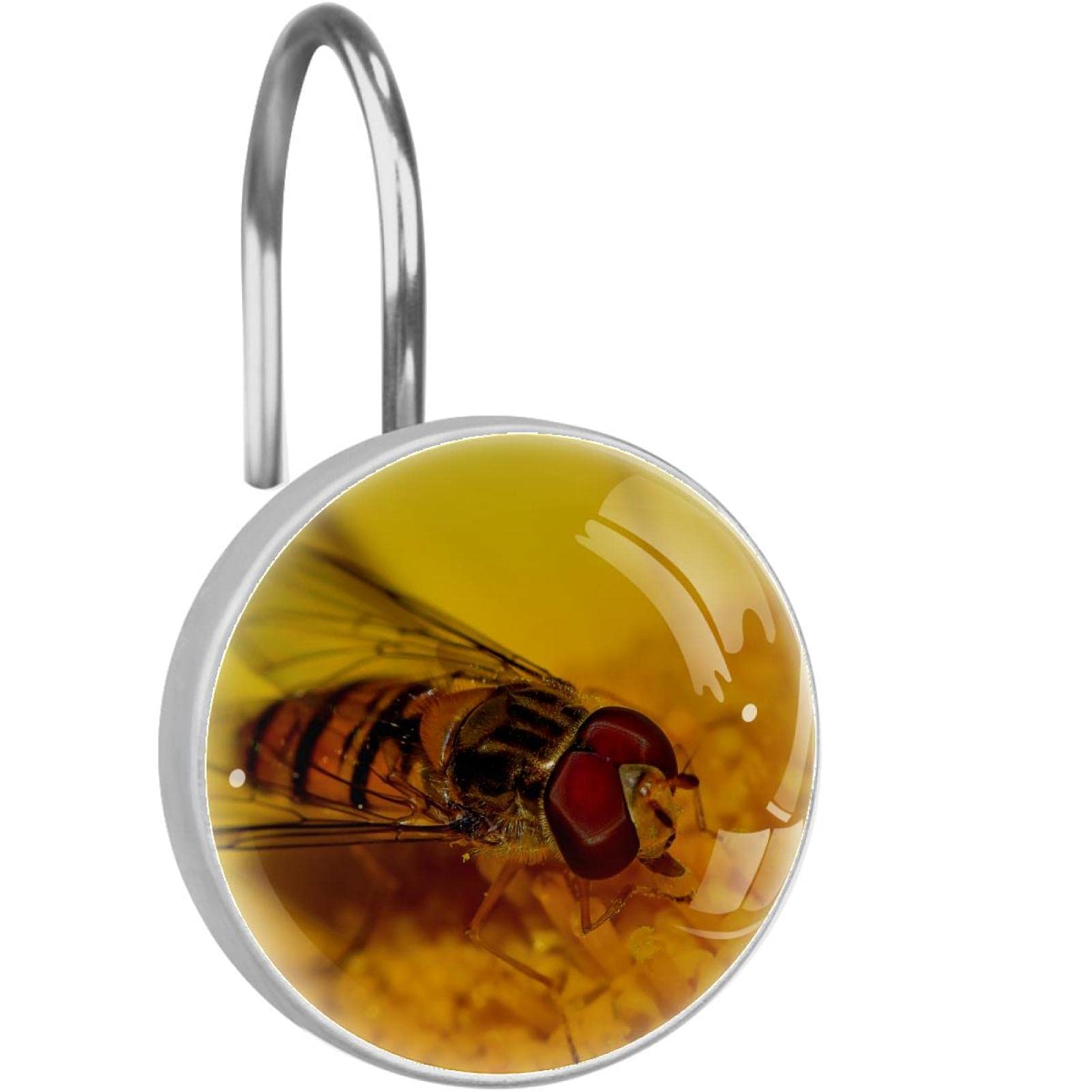 Crochets de rideau de douche Eristalinus en acier inoxydable durable avec design élégant