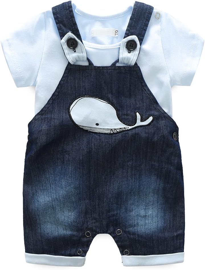 Whale Jeans Romper Set with Blue T-Shirt for Baby Singapore Ubuy