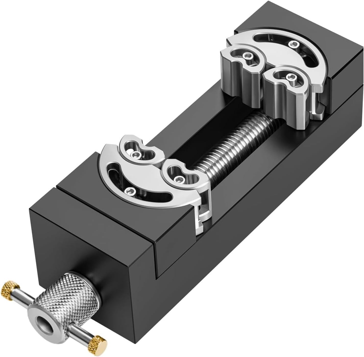 YWBL-WH Mini Vise Clamp, Self Adjusting Vise with Adaptable Jaws for Jewelry Making, Modeling, Watch Repair, Aluminum Alloy Stainless Steel, Holds Up to 62mm