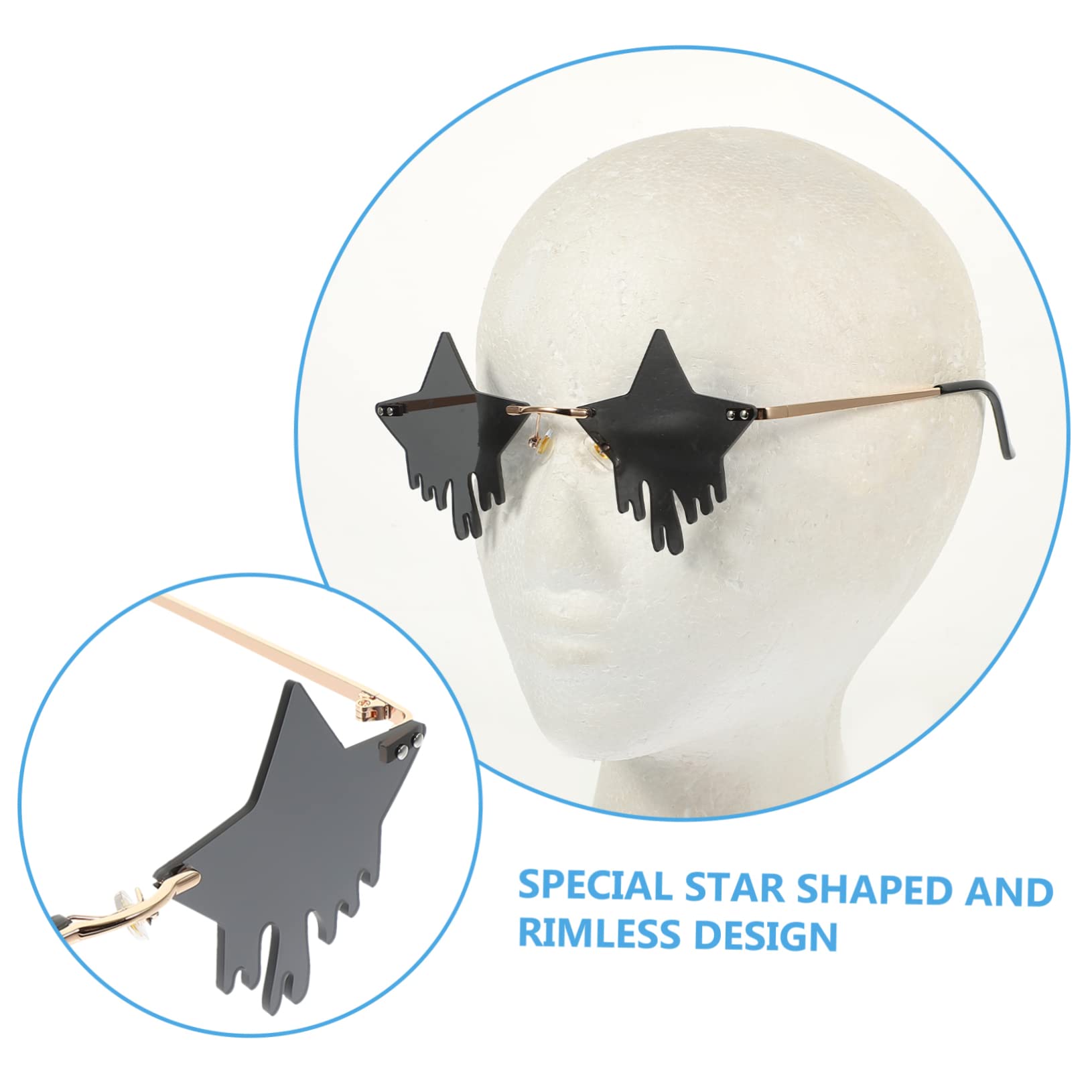 STOBOK 5paare Party Sonnenbrille Im Star-design Lustige Rahmenlose Sonnenbrille Für Feiern Festivals Und Leichte Strapazierfähige Accessoires Für Unvergessliche