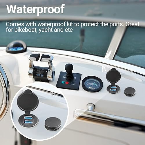 Miniatura 4 de Soporte para auto con 2 puertos Dual USB 30 macho a cable de extensión USB 30 hembra AUX cable de extensión de montaje empotrado para automóvil para