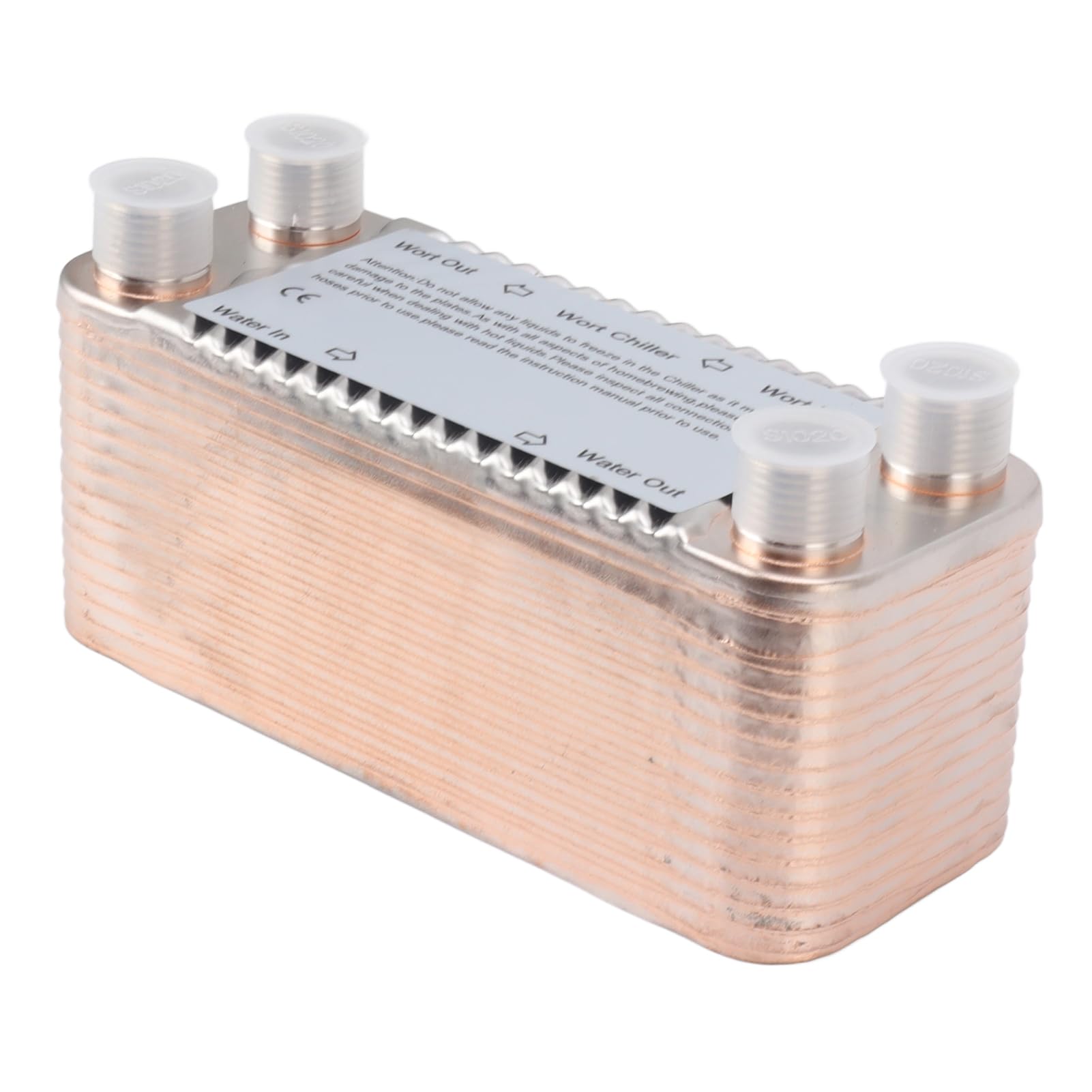 Intercambiador de calor de acero inoxidable, intercambiador de calor de 30 placas, contracorriente duradera, ultra eficiente, rosca NPT de 1/2 pulgada para fermentación comercial