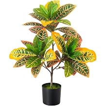 Artificial Croton Tree 2ft Fake Variegated Plant Colorful Leaves Home Decor | Colorful Leaves, Home Decor
