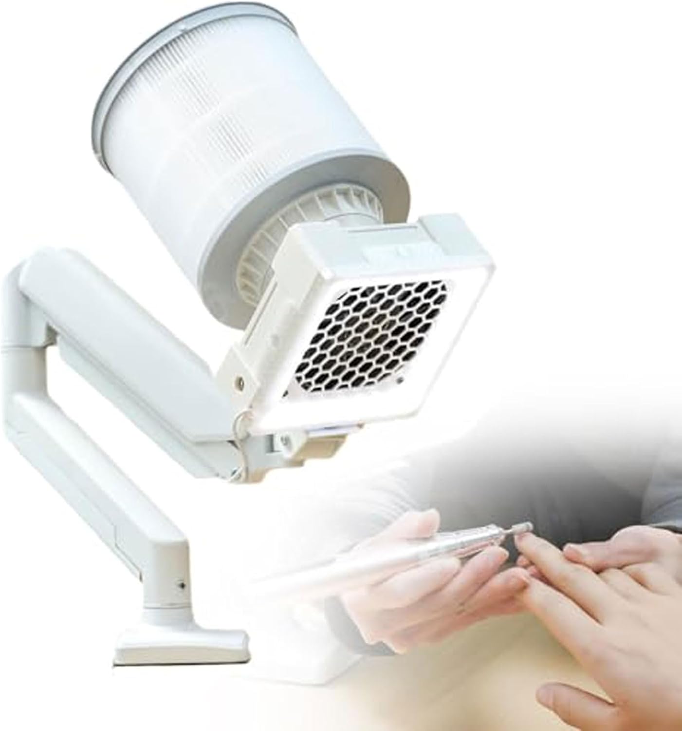 Commercial Nail Dust Collector,Desktop Nail Vacuum Cleaner With with 360° Rotating Arm,Adjustable Suction and LED Fill Lighting,for Professional Nail Care and Salons