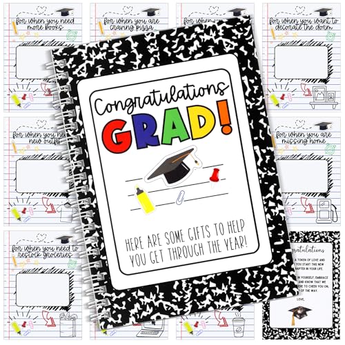 Gilprop Livro de cartão de presente de formatura 2025 13 x 19 cm Pacote de cuidados com porta-saudaç