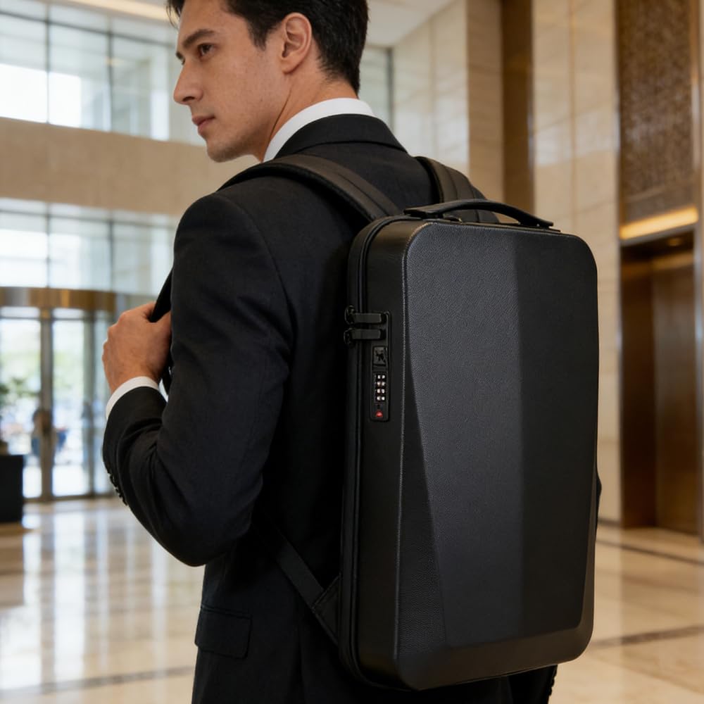 Zaini uomo donna, guscio rigido zaino da viaggio zaino da 17 pollici computer portatile impermeabile, zaino da lavoro antifurto zaino scuola con porta USB per sport business quotidiano