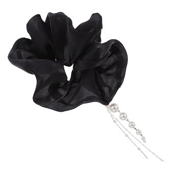 Pearl Tassel Hair Ties Cloth Hair Rings for Women Girls