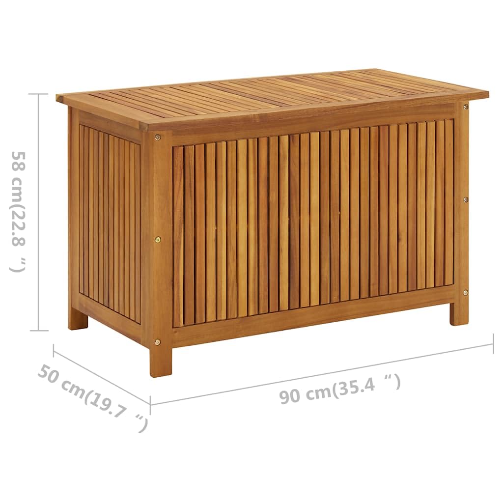Tomostar Coffre de Jardin Extérieur, Coffre Malle de Rangement Boîte de rangement de jardin 90x50x58 cm bois d'acacia massif
