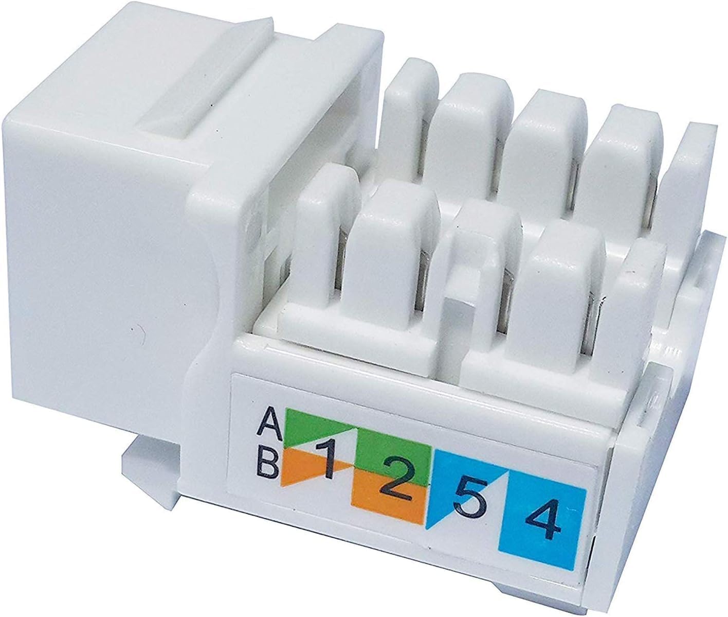 RJ45 Cat6 Keystone Jack- 10 Pack Gigabit Ethernet 10/100/1000Mbps- Network Cable Connector, Cat6/Cat6e Compatible ToolLess Coupler for Wall Plates- White