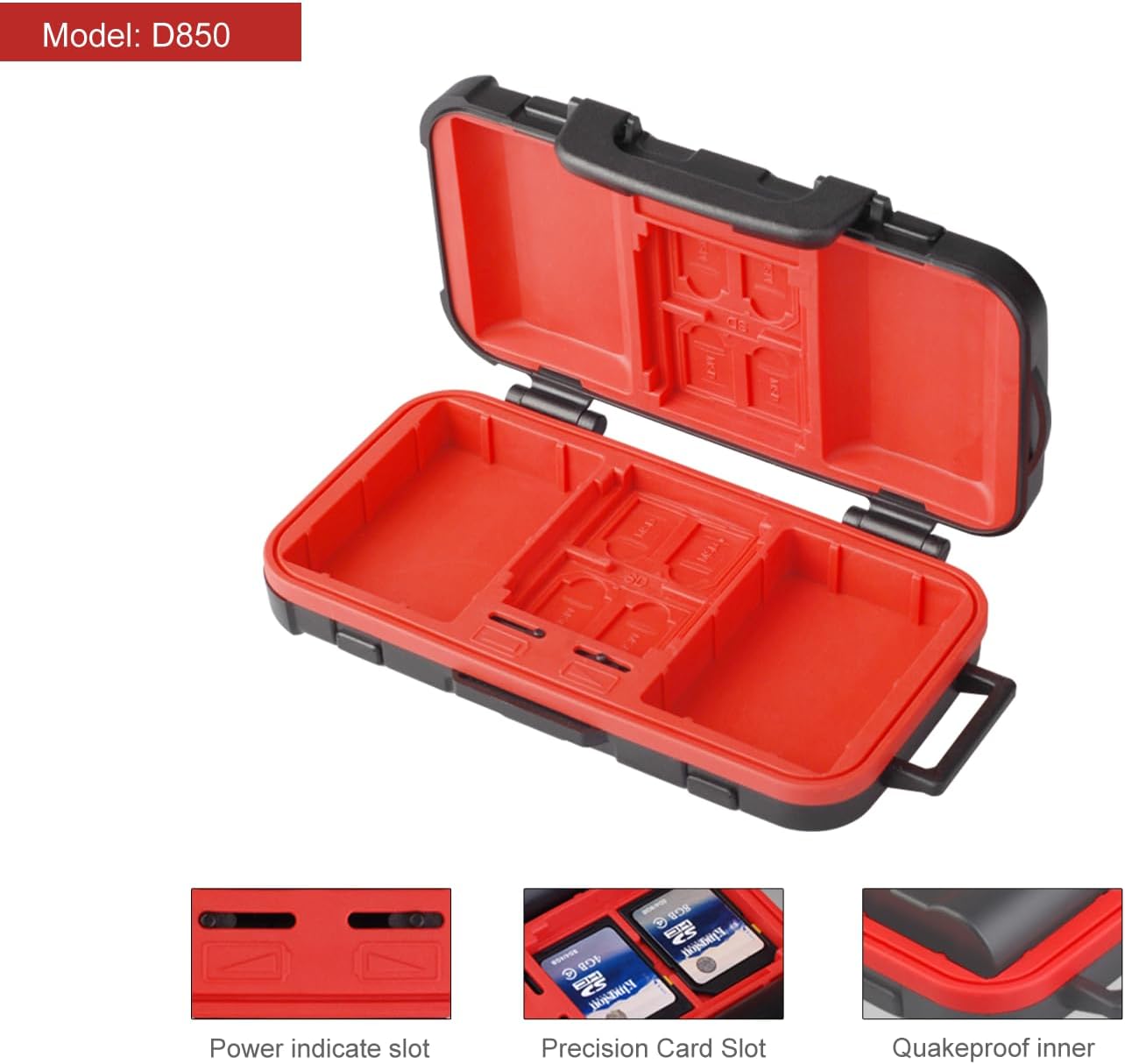 LENSGO Camera Battery Memory Card Case, Memory Card Hard Protector Case Professional Water-Resistant Anti-Shock Camera Battery Card Storage Box for 2 Camera Batteries 4 SD Cards 2 CF Cards 8 TF Cards,