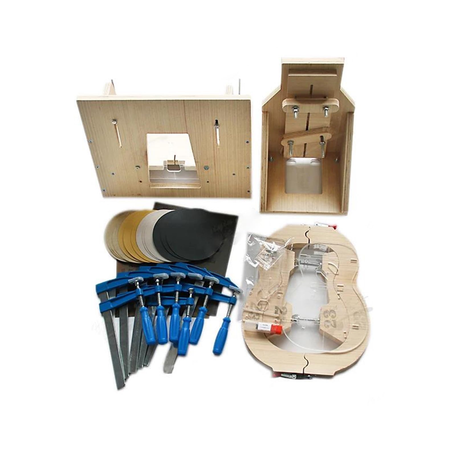 Werkzeuge für den Gitarrenbau Handgefertigter Gitarren-Komplettbausatz. Ukulele-Gitarrenbau-Bausatz Komplett
