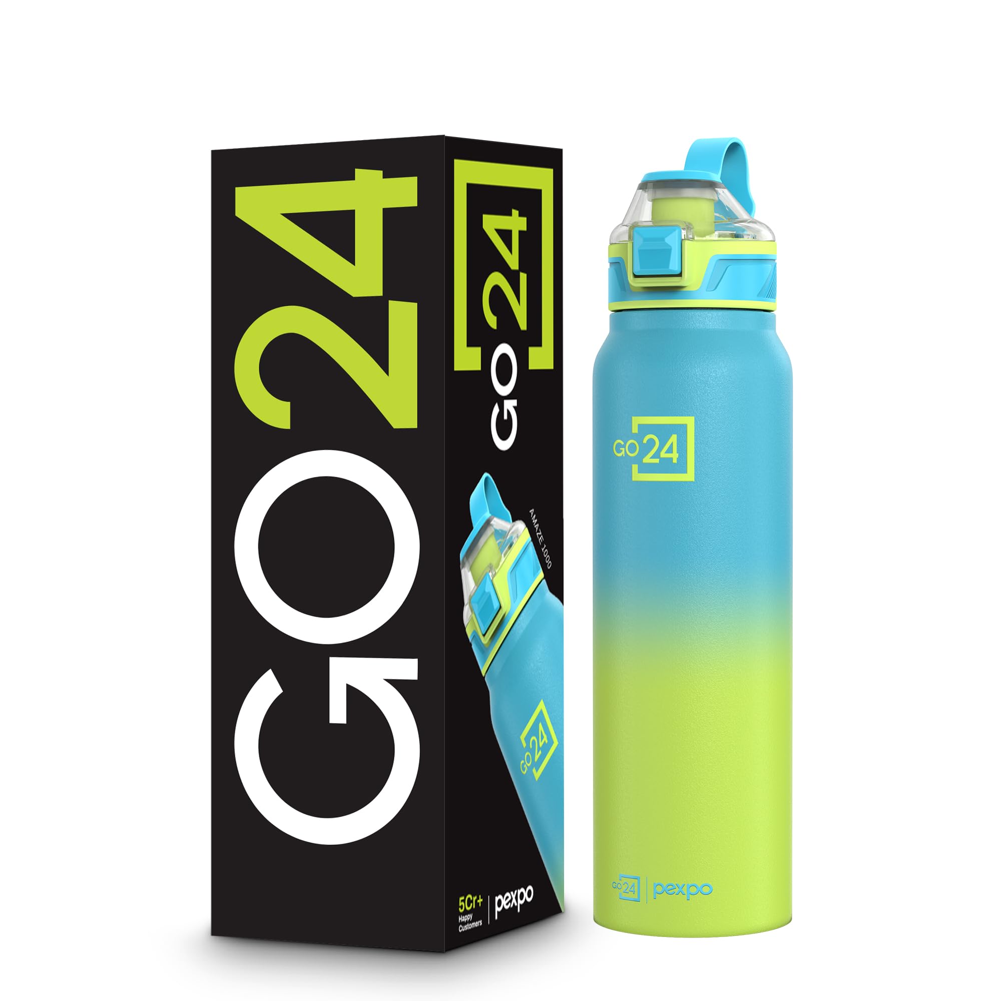 Go24 pexpo Stainless Steel Water Bottle 1 Litre, 3 Layer Vacuum Insulated — Amazon image 7