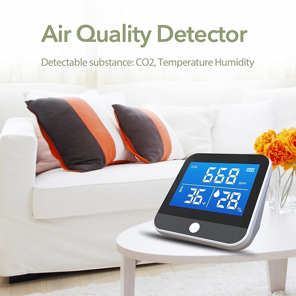 CO2 Meter Carbon Dioxide Detector, Temp Humidity Tester, Multifunctional Professional Air Quality Analyzer Monitor, Temperature Humidity Sensor