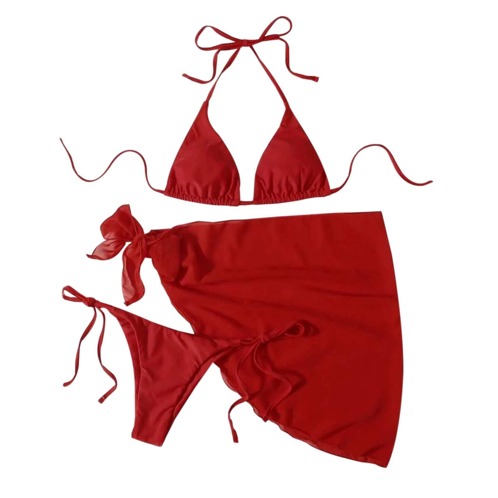 Bikini triangle ajustable et sa jupe pour masquer les hanches avec élégance