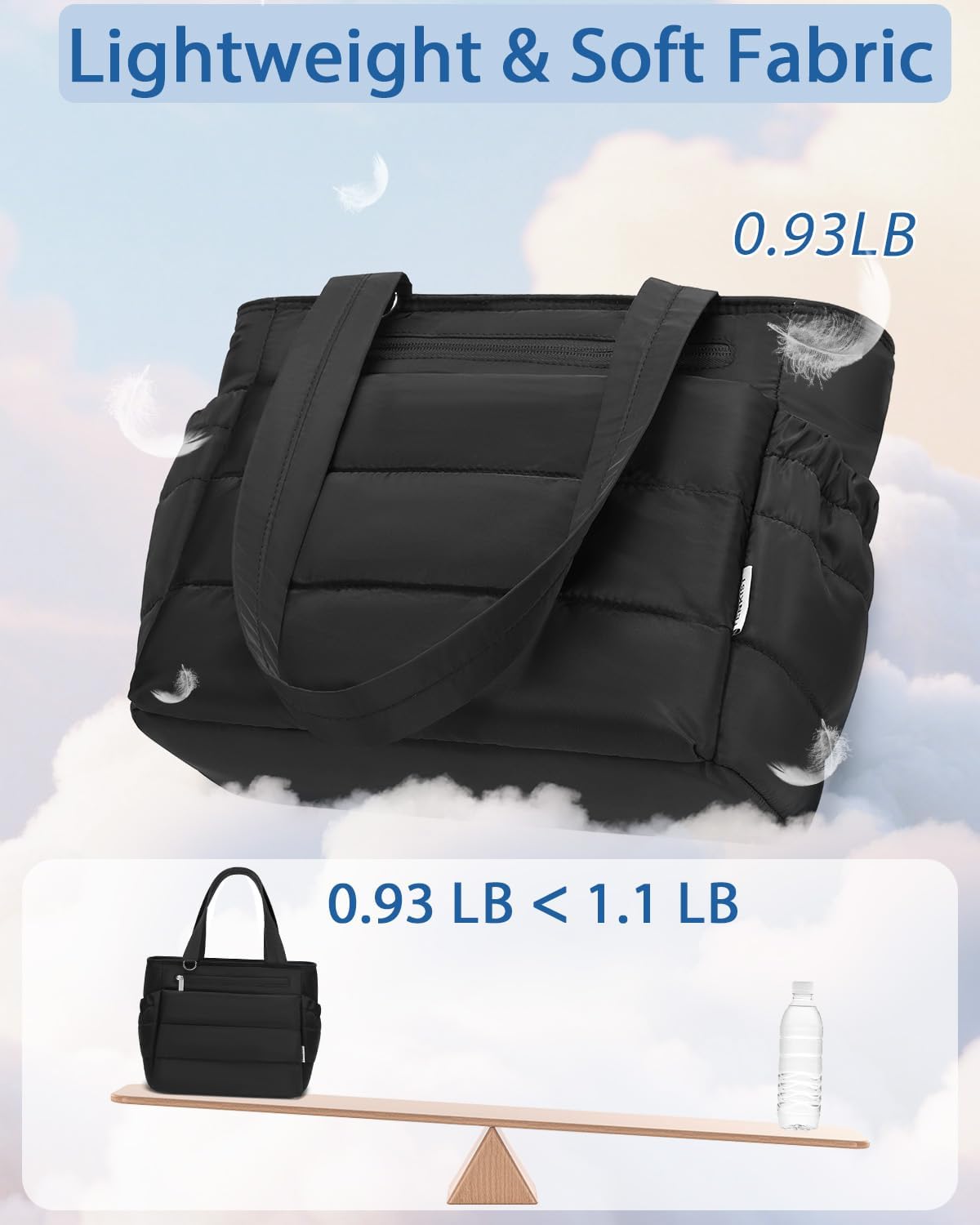 Lunch Box Tote Bag - Versatile Soft Insulated Lunchbox for Women - Lightweight Stylish Simple Lunch Pail Reusable Large Cooler Bag for Adults Work Office Camping Picnic Travel Outdoor Trips Black 10L - Image 4