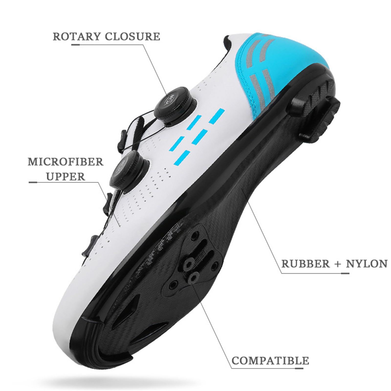 JiuQing Scarpe da Ciclismo da Uomo Compatibili con Le Tacchette Peloton SPD Delta per Bici da Strada per Interni Ed Esterni
