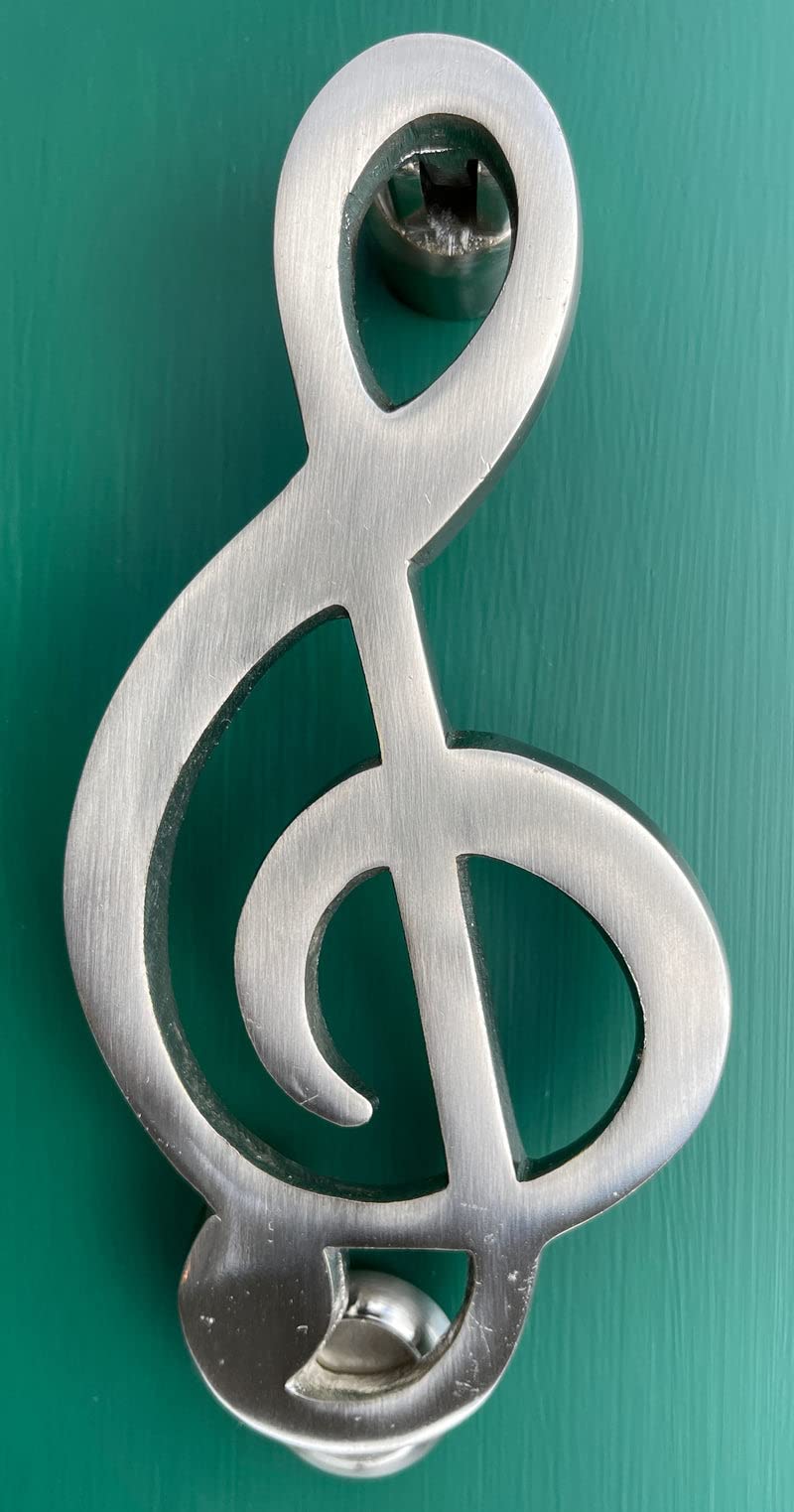 Music Treble Clef Door Knockers Brushed Chrome