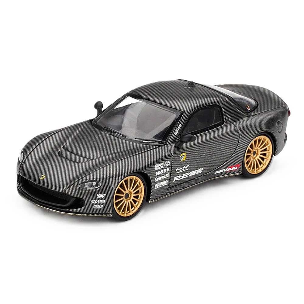 Diecast Model Car Compatible with Mazda RX-7 RE-Amemiya Matsukiyo KOKU 3 Rotor NA-7 TAS 2025 Best Tuned Car Award Carbon 1:64 Scale Mini GT MGT01205