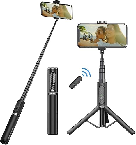 Miniatura 6 de Ailun Paquete de 2 protectores de pantalla compatibles con iPhone 12 [6.1 pulgadas] + 2 protectores de lente de cámara y trípode para selfie,