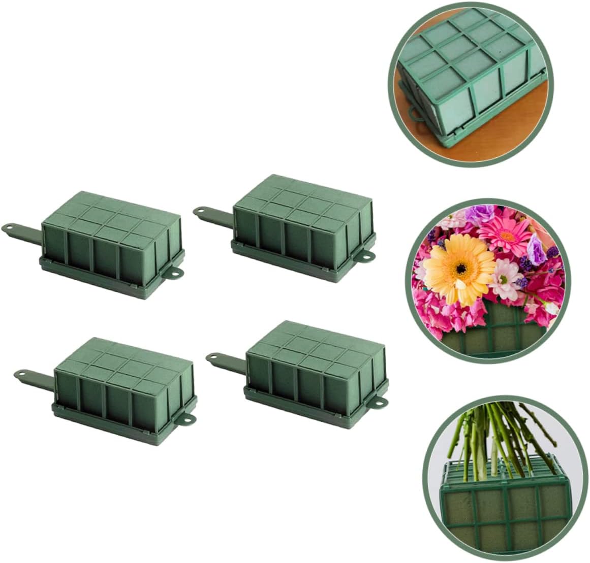 Gogogmee 4pcs Plastic Net Flower Stand Cage for Floral Arrangements Fresh Flower Holder Handle Wedding Party Home Decor